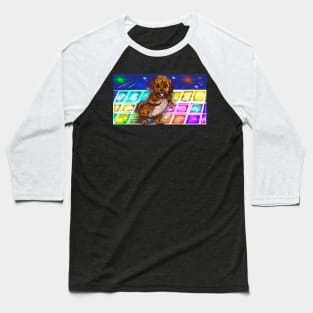 Cavapoo Cavoodle puppy laughing and disco dancing- cute cavalier king charles spaniel Baseball T-Shirt